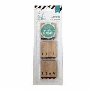 HEIDI SWAPP Mini Wood Stamp Set Memory Planner Scrapbooking Bullet Journal NWT
